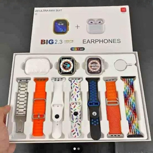 ⌚️ i20 ultra max suit 7 in 1 ultra with wireless earbuds model smart watch with charger and protector (🎁 gift box pack)