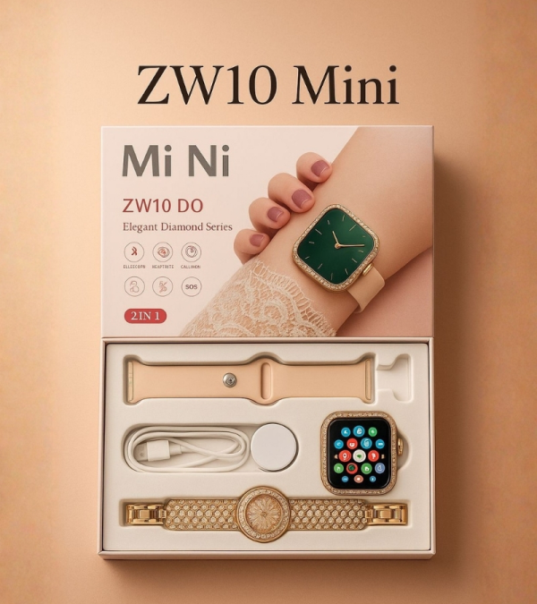 zw10 mini smart 2 in 1 watch gift set model (random colours)