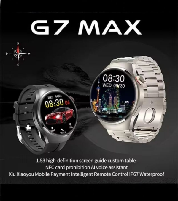 g7 max round dial branded luxurious smart watch