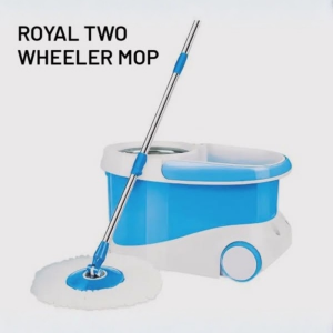 royal two wheeler primo mop (steel spinner) with 2 mop heads