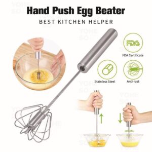 Manual Hand Push Egg Beater /Egg Whisker Stainless Steel