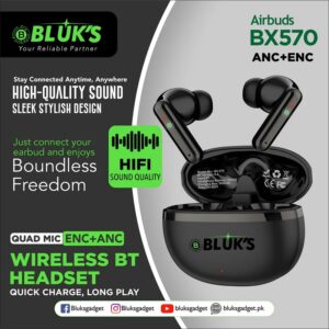 Bluk’s Bx-570 Quad-Mic ANC + ENC Wireless Headset