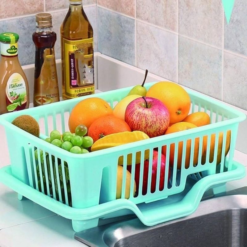 Dish Drying Rack + Storage Plastic Large Capacity for Kitchen Storage