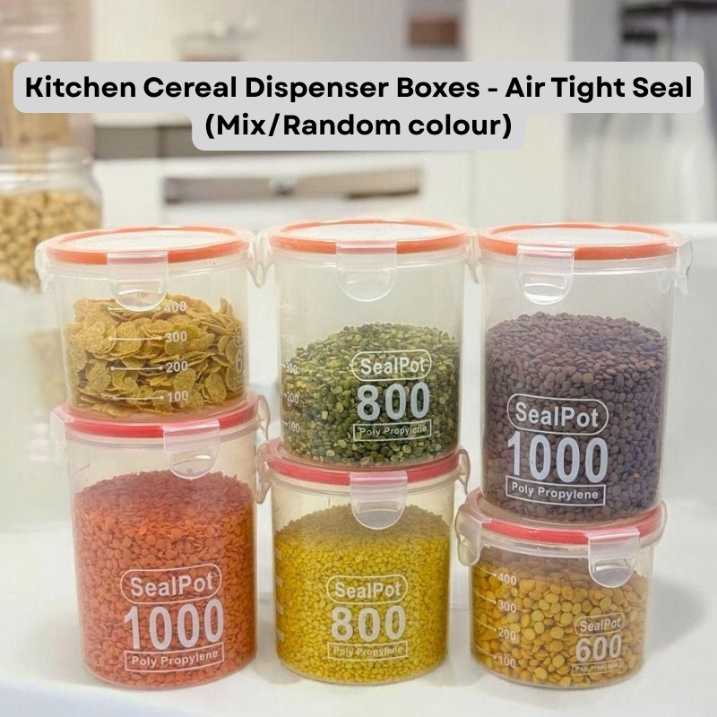 Kitchen Cereal Dispenser Boxes - Air Tight Seal (Mix/Random colour)