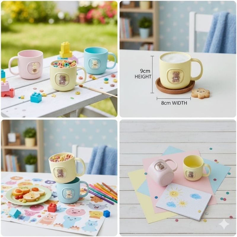 Cartoon Cute Kids Plastic Mug (Good Quality)