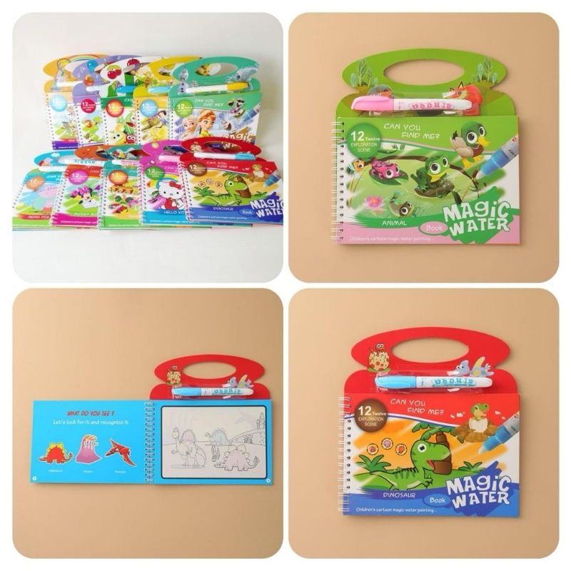 Magic Water Reusable Book Big Size ( Random Designs )