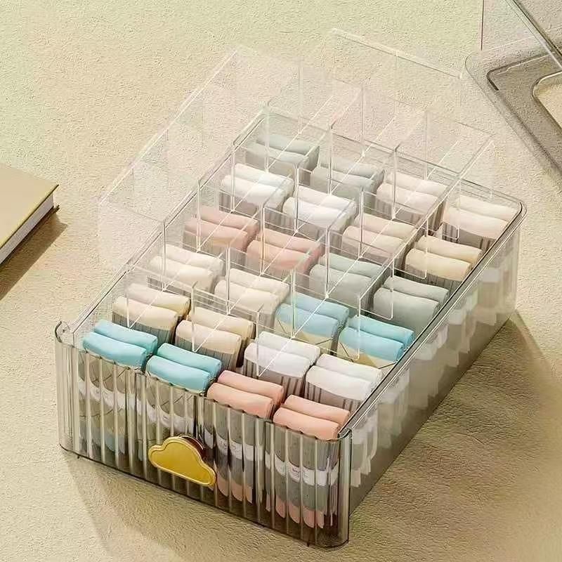 Transparent Wall-Mounted Drawers Underwear Socks Separator Organizer Box Home Wardrobe Dividing Tool Plastic Storage Box