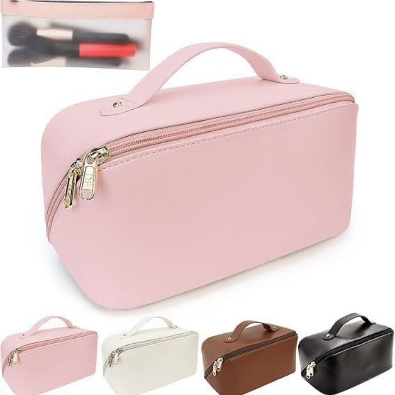 High End Retro-Paid Leather Travel Cosmetics Pouch (Mix/Random color)