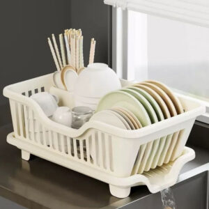 Fancy Plate Rack : 3 in 1 Large Durable Plastic Kitchen Sink Dish Rack