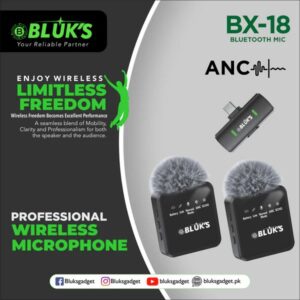 BLUK’S BX‑18 Wireless Lavalier Microphone | Collar Mic