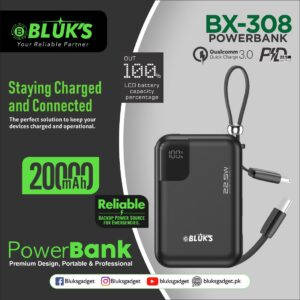BLUK’S BX-306 20000mAh Power Bank with 22.5W Fast Charging