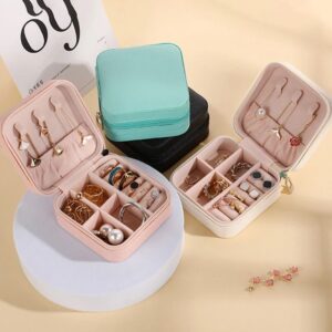 Portable Leather Jewellery Storage Box Organiser