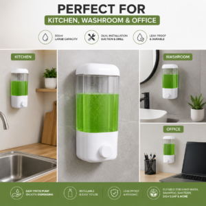 Wall Mounted Soap Dispenser with both Suction and Drill options