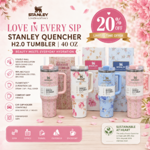 Stanley Love Shack Fancy Tumbler Quencher 40 OZ (1200 ml) Gift Box