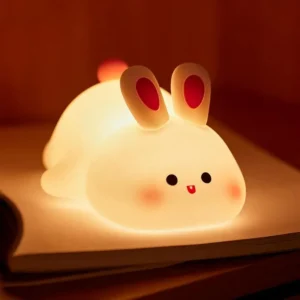 USB Rechargeable Cute Rabbit Silicone Night Lamp for Bedroom