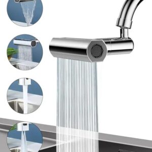 4-in-1 Waterfall Kitchen Faucet Extender 360° rotation