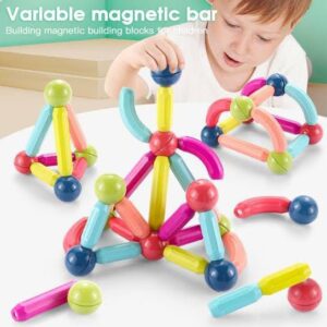 Magnetic Building Blocks Set for Kids – 25 PCS Magnet Balls & Rods STEM Construction Toys