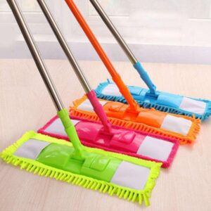 Microfiber Flat Mop with Extendable Adjustable Stainless Steel Handle – Wet & Dry Floor Cleaner ⭐