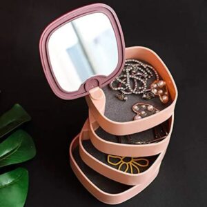 360° Rotating Jewelry Storage Box – 4 Layers | Portable Travel Organizer